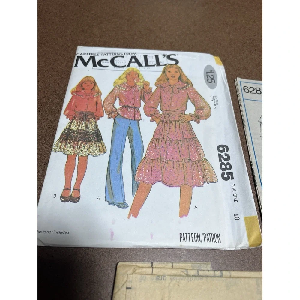 McCalls 6285 Girls Top And Skirt Size 10